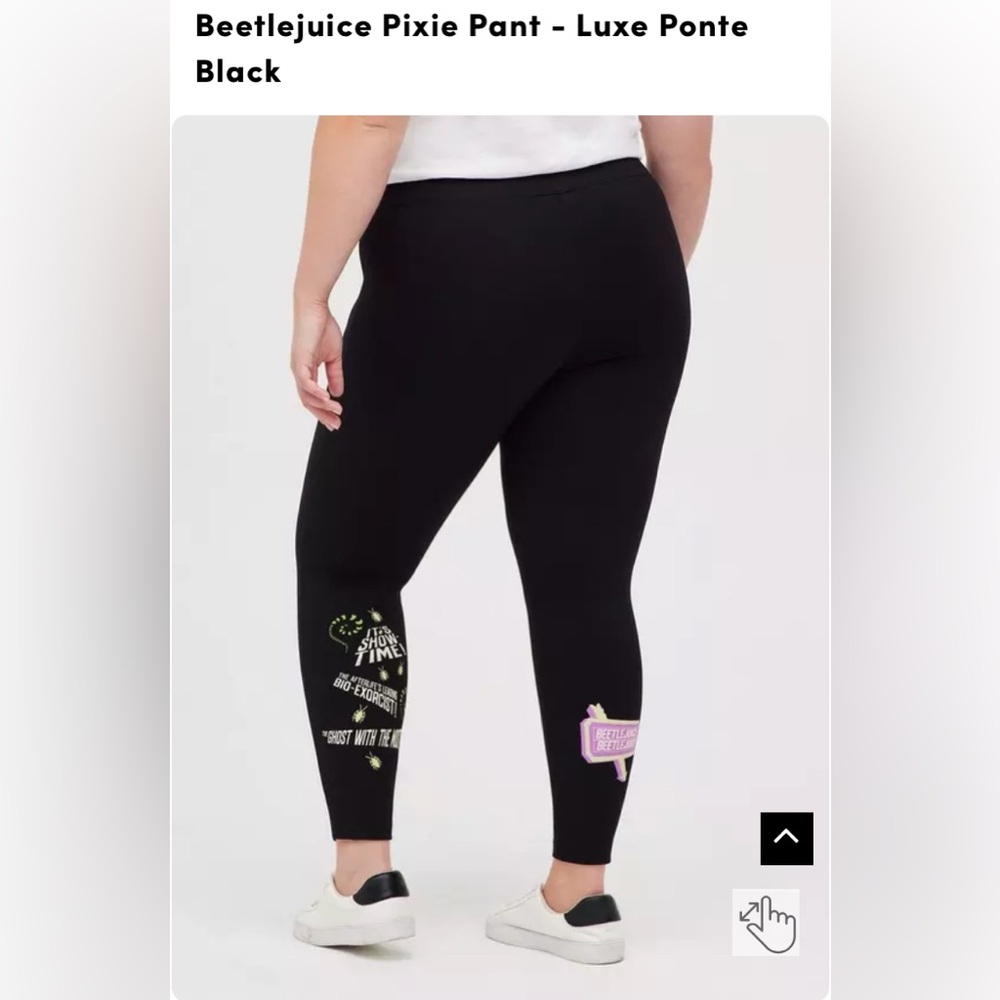 Torrid beetlejuice pixie pant luxe ponte leggings size 0 NWOT!!